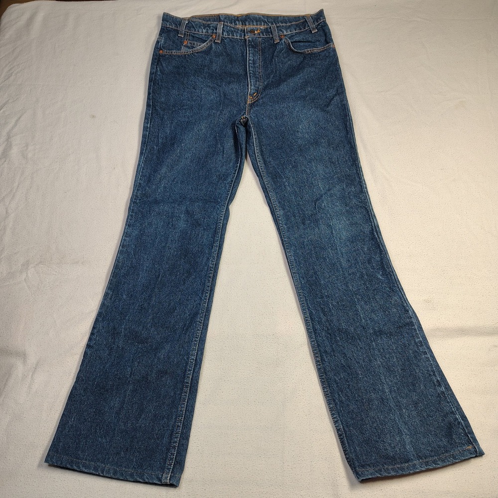 VTG Levi's 517 Orange Tab Jeans 38x36 Made in USA Mens Blue Bootcut High Rise